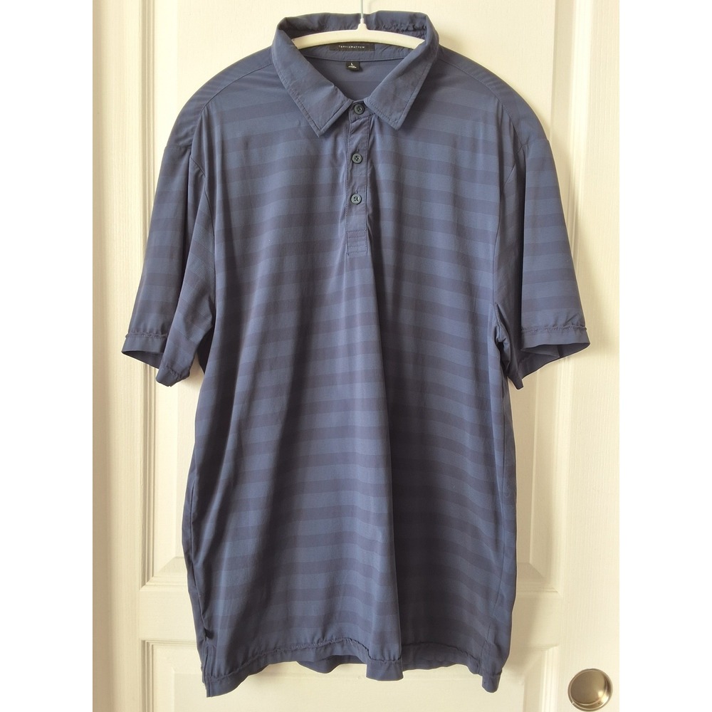 Travis Mathew Men Large Polo Short Sleeve Shirt Striped Golf Wear Casual Preppy
